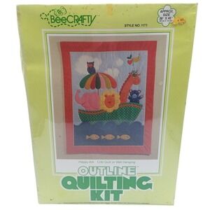 Vintage Bee Crafty Happy Ark Crib Quilt Kit  36 x‎ 45 Wall Hanging Decor USA NOS